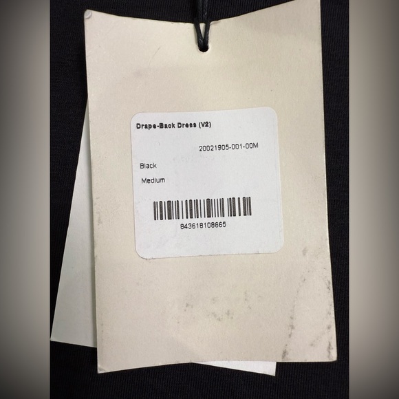 NWT Cuyana Drape-Back Midi Dress Black Pima Cotton Size Medium - Picture 11 of 15